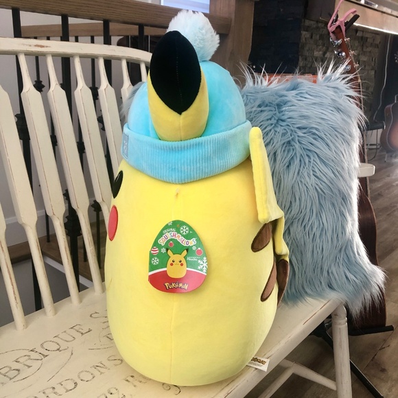 Pokemon Pikachu, 20" Squishmallow, Winter Hat, Christmas Holiday Plush NEW, RARE - Picture 3 of 14